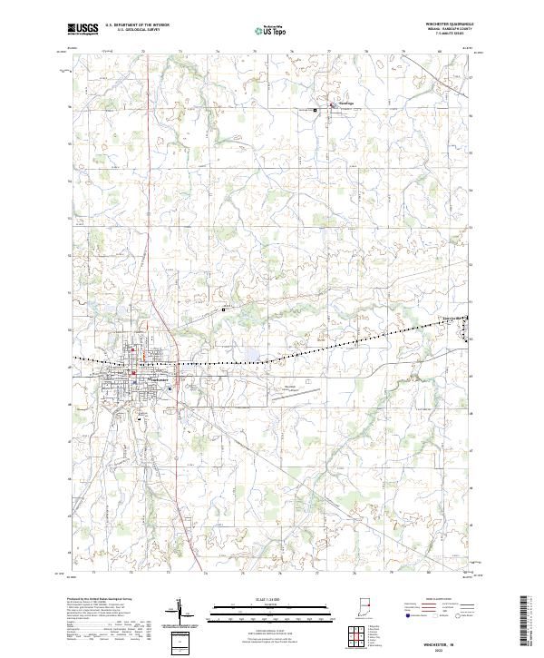 Winchester, IN — USGS 7.5-minute topo (2022)