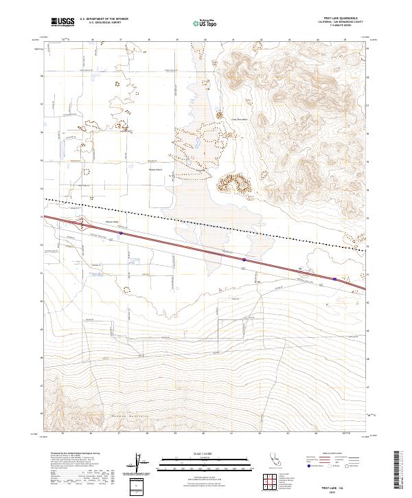 Troy Lake, CA — USGS 7.5-minute topo (2023)
