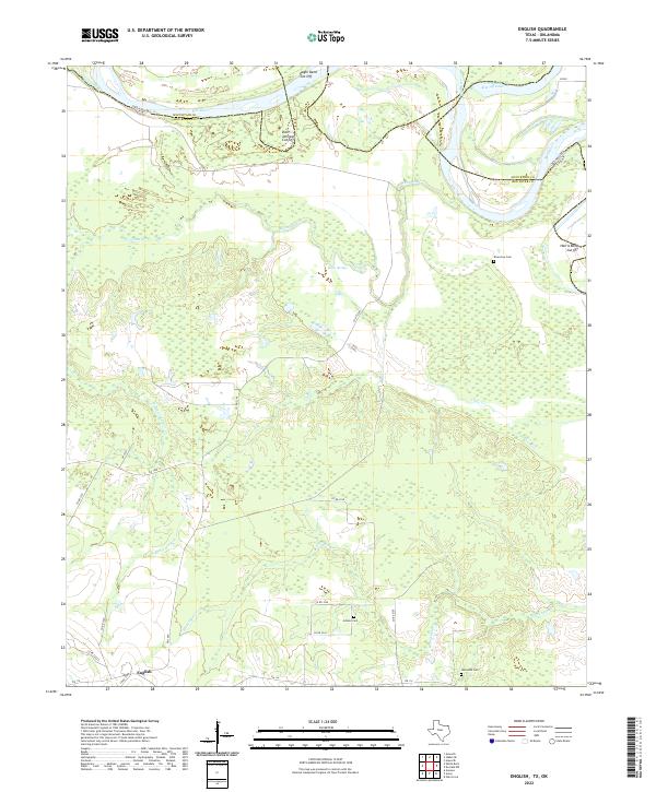 English, TX-OK — USGS 7.5-minute topo (2022)