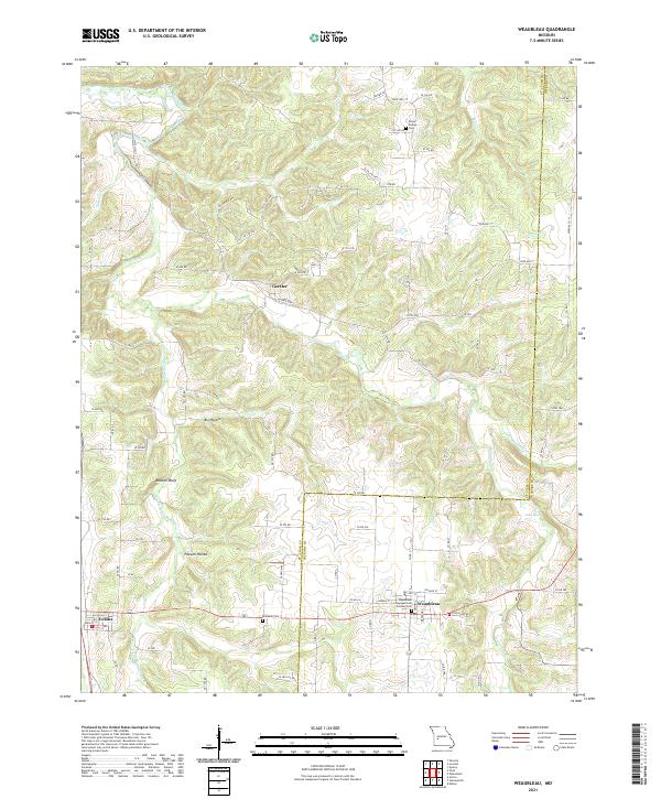 Weaubleau, MO — USGS 7.5-minute topo (2021)