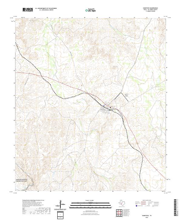 Comstock, TX — USGS 7.5-minute topo (2022)