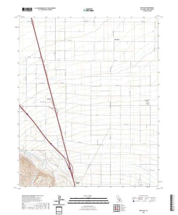 Mettler, CA — USGS 7.5-minute topo (2021)