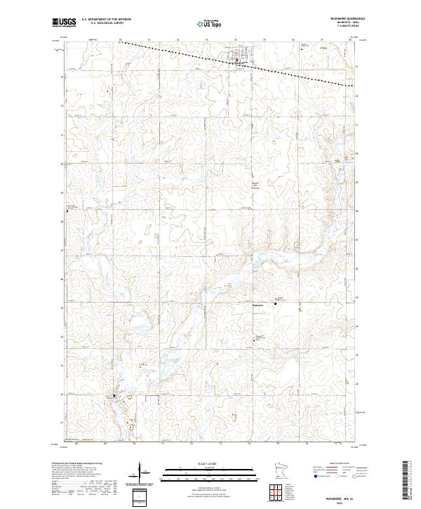 Rushmore, MN-IA — USGS 7.5-minute topo (2022)