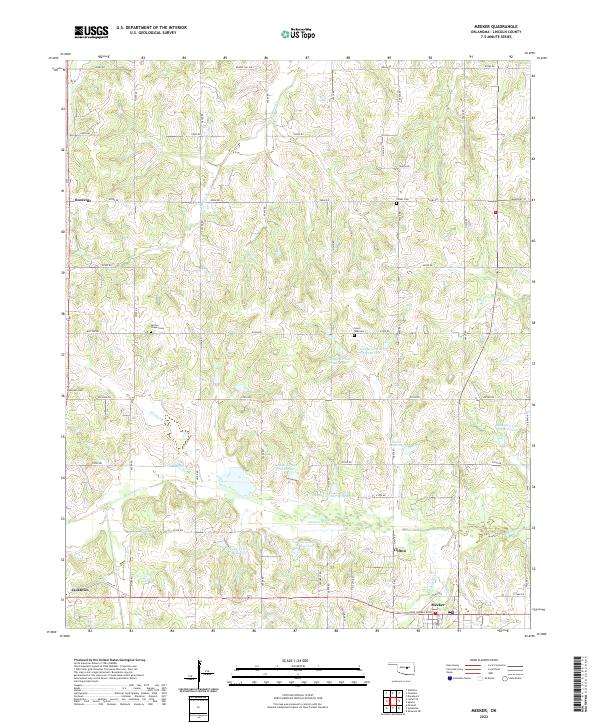Meeker, OK — USGS 7.5-minute topo (2022)