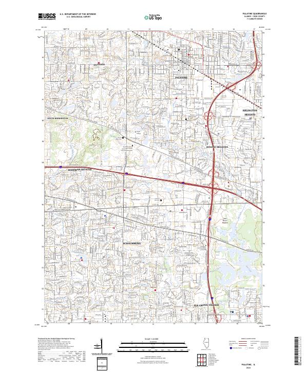 Palatine, IL — USGS 7.5-minute topo (2024)