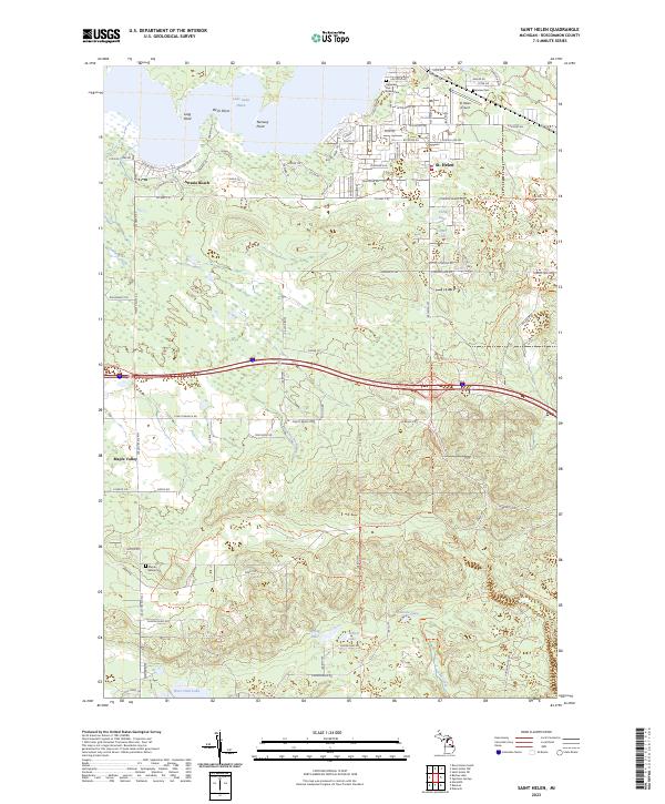 Saint Helen, MI — USGS 7.5-minute topo (2023)