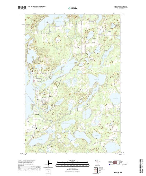 Cross Lake, MN — USGS 7.5-minute topo (2022)