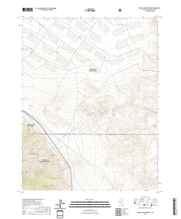 Powell Mountain NE, NV — USGS 7.5-minute topo (2021)