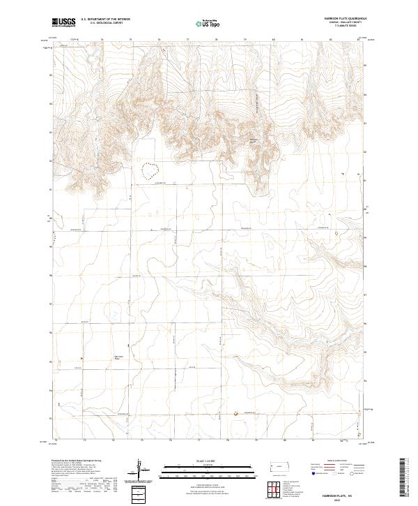 Harrison Flats, KS — USGS 7.5-minute topo (2022)