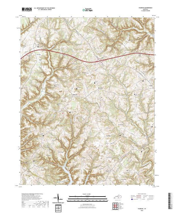 Faubush, KY — USGS 7.5-minute topo (2022)