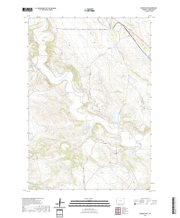 Kruger Lake, WY — USGS 7.5-minute topo (2021)