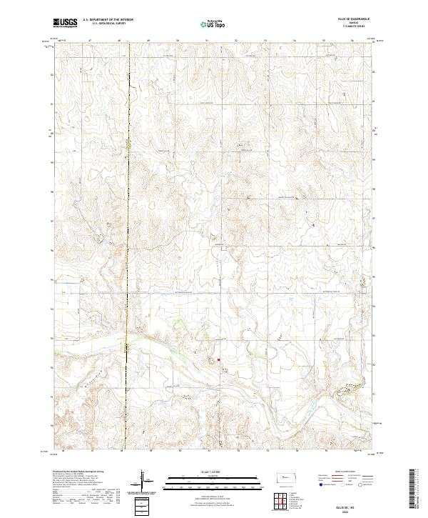 Ellis SE, KS — USGS 7.5-minute topo (2022)