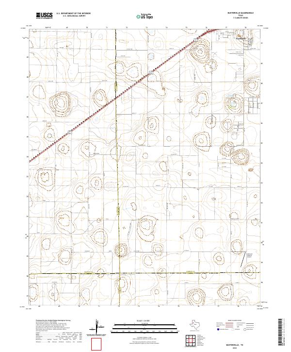 Busterville, TX — USGS 7.5-minute topo (2022)