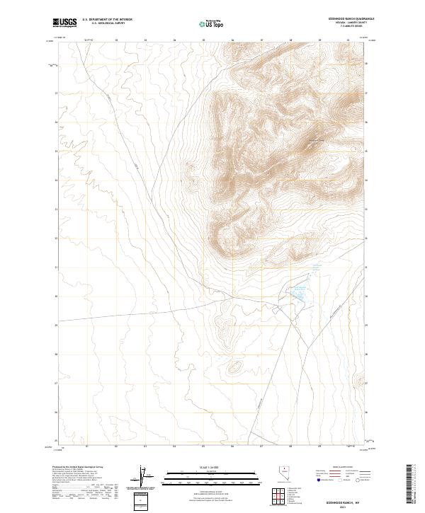Izzenhood Ranch, NV — USGS 7.5-minute topo (2021)