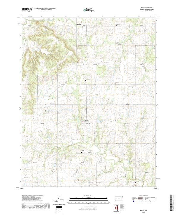 Devon, KS — USGS 7.5-minute topo (2022)
