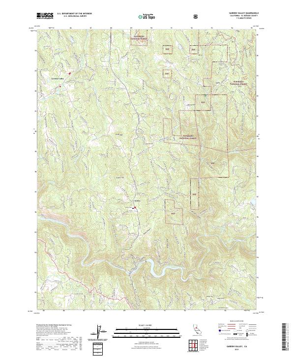Garden Valley, CA — USGS 7.5-minute topo (2021)