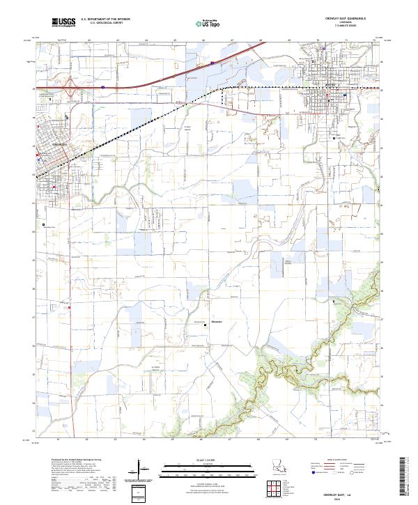 Crowley East, LA — USGS 7.5-minute topo (2024)