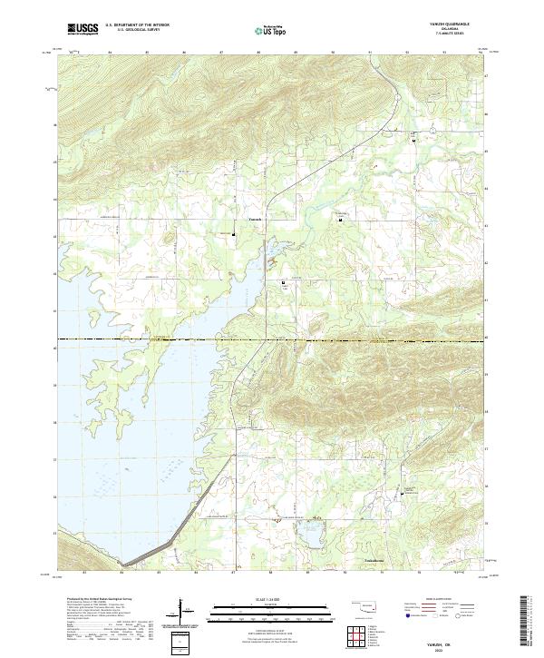 Yanush, OK — USGS 7.5-minute topo (2022)