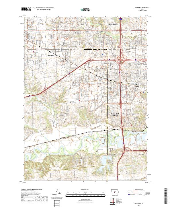 Commerce, IA — USGS 7.5-minute topo (2022)