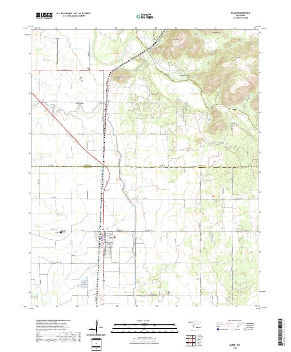 Blair, OK — USGS 7.5-minute topo (2022)