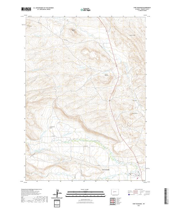 Fort Washakie, WY — USGS 7.5-minute topo (2021)