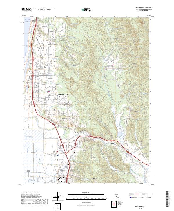 Arcata North, CA — USGS 7.5-minute topo (2023)