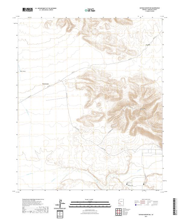Oatman Mountain, AZ — USGS 7.5-minute topo (2021)