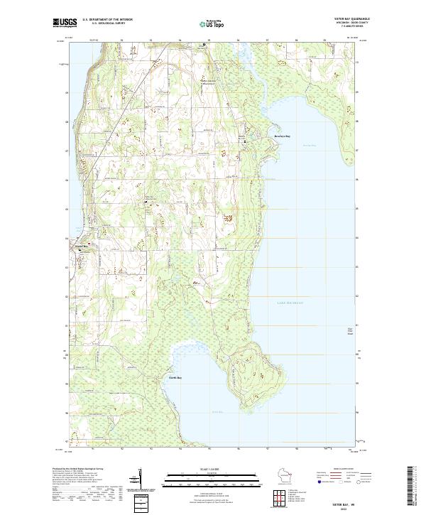 Sister Bay, WI — USGS 7.5-minute topo (2022)