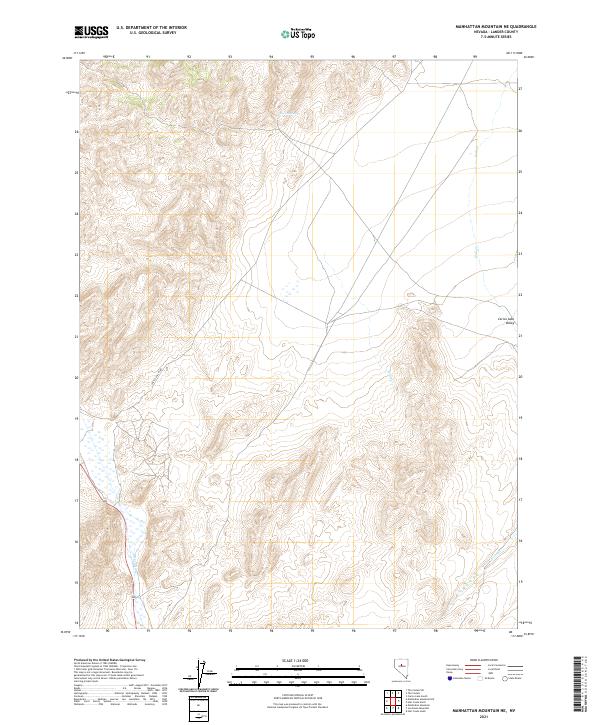 Manhattan Mountain NE, NV — USGS 7.5-minute topo (2021)