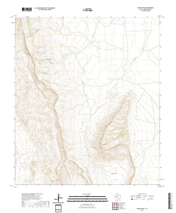 Capote Peak, TX — USGS 7.5-minute topo (2022)