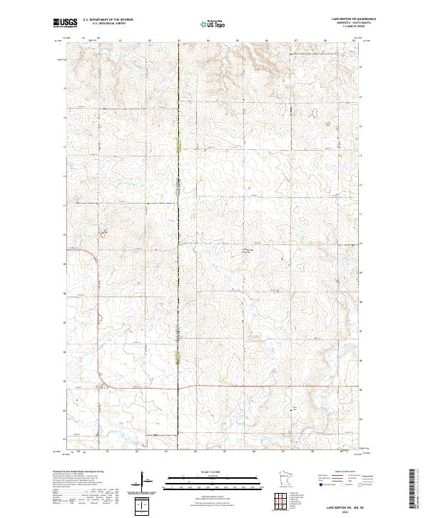 Lake Benton SW, MN-SD — USGS 7.5-minute topo (2022)