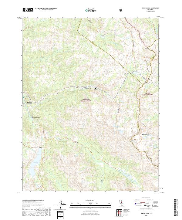 Sonora Pass, CA — USGS 7.5-minute topo (2021)