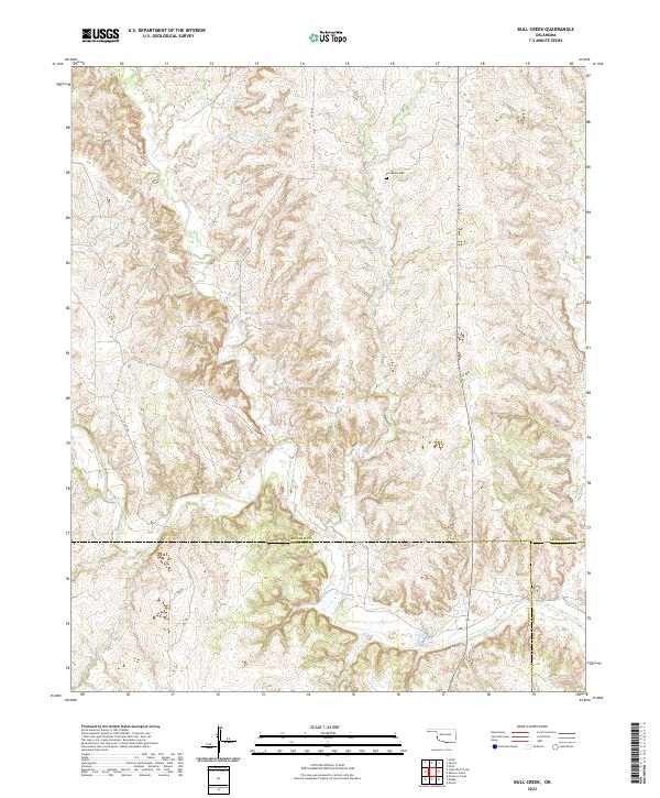 Bull Creek, OK — USGS 7.5-minute topo (2022)