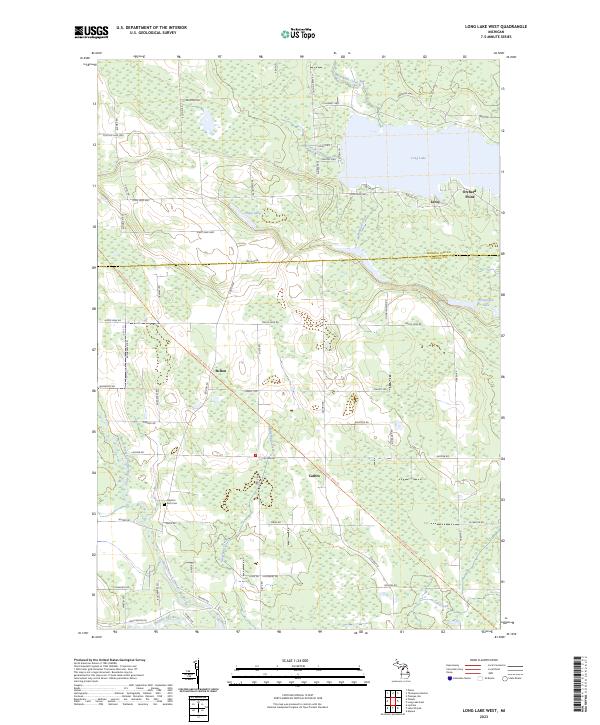 Long Lake West, MI — USGS 7.5-minute topo (2023)