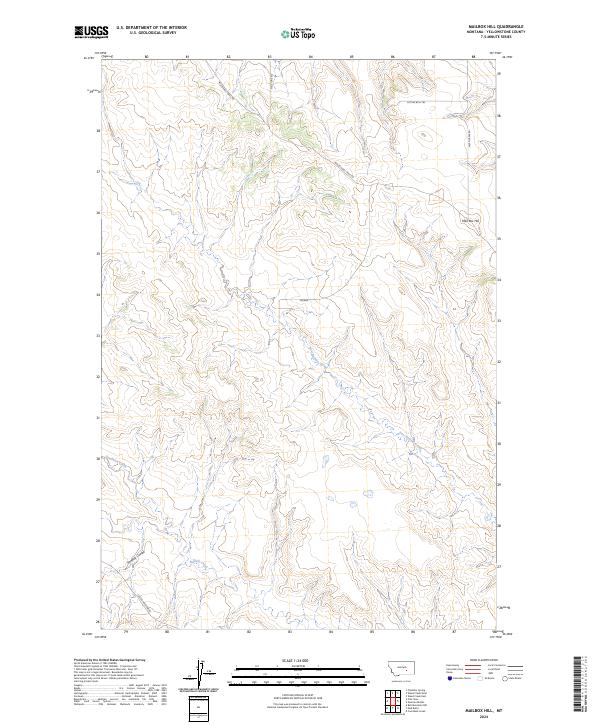 Mailbox Hill, MT — USGS 7.5-minute topo (2024)