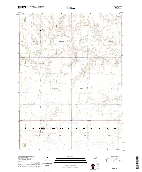 Utica, NE — USGS 7.5-minute topo (2021)