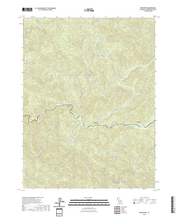 Northspur, CA — USGS 7.5-minute topo (2021)