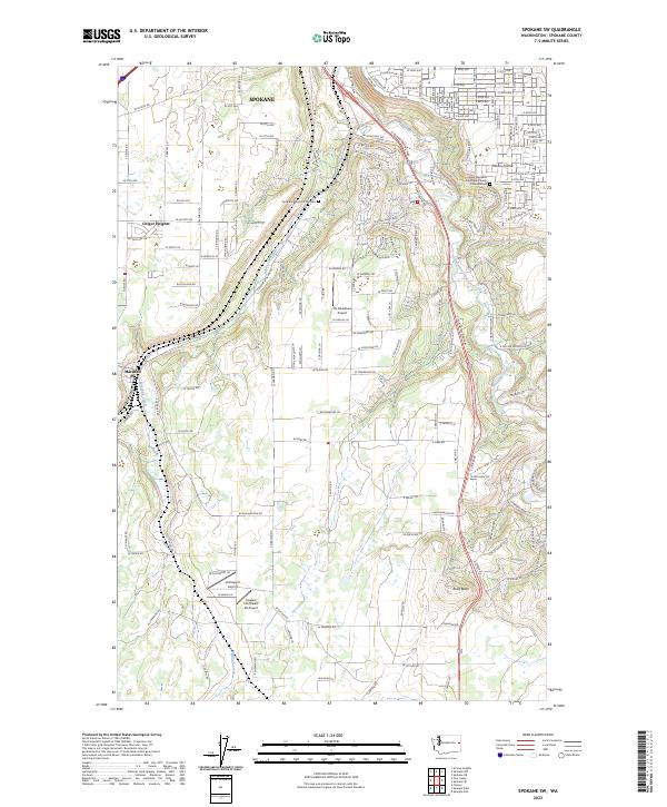 Spokane SW, WA — USGS 7.5-minute topo (2023)