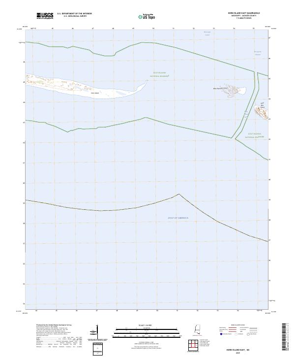 Horn Island East, MS — USGS 7.5-minute topo (2025)