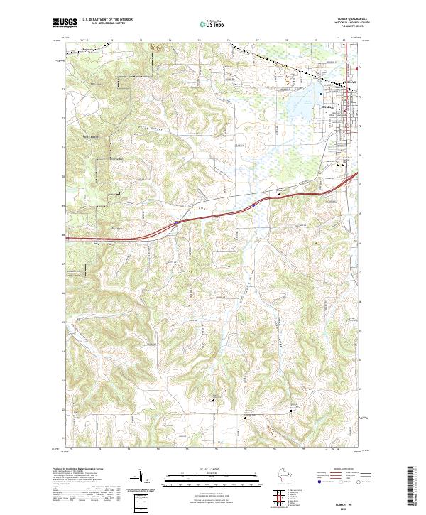 Tomah, WI — USGS 7.5-minute topo (2022)