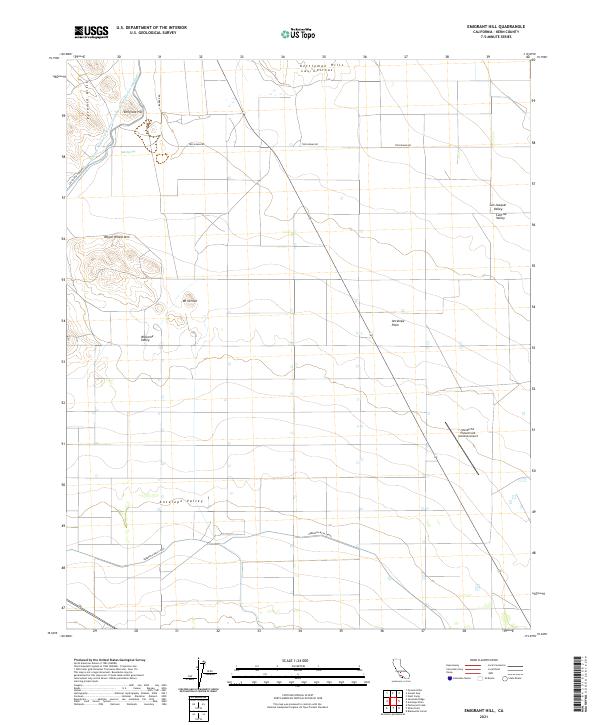 Emigrant Hill, CA — USGS 7.5-minute topo (2021)
