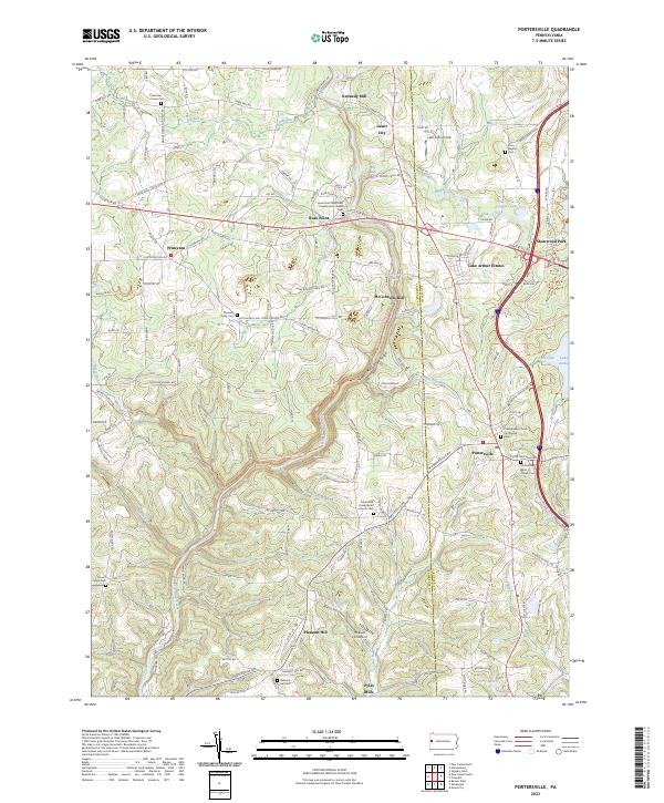 Portersville, PA — USGS 7.5-minute topo (2023)