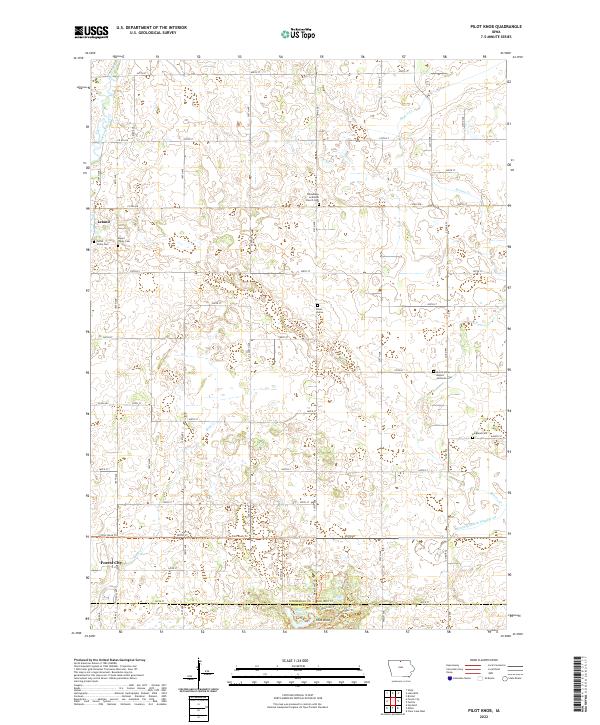 Pilot Knob, IA — USGS 7.5-minute topo (2022)