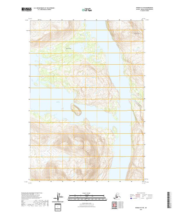 Kodiak D-4 SW, AK — USGS 7.5-minute topo (2021)
