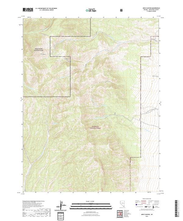 Arch Canyon, NV — USGS 7.5-minute topo (2021)