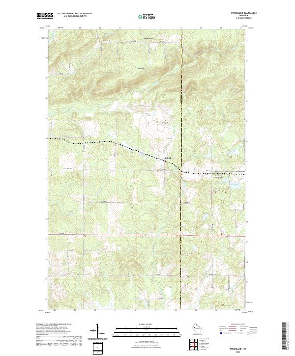 Strickland, WI — USGS 7.5-minute topo (2022)