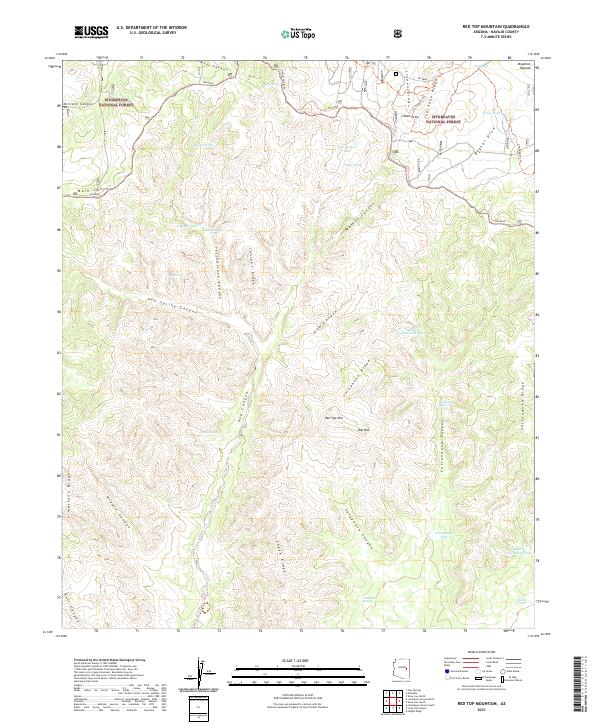 Red Top Mountain, AZ — USGS 7.5-minute topo (2021)