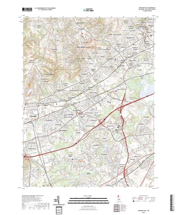 Newark East, DE — USGS 7.5-minute topo (2023)