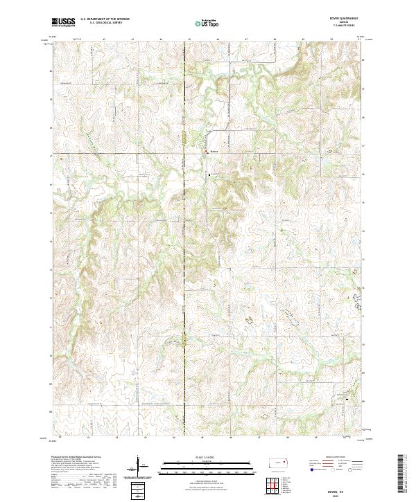 Dover, KS — USGS 7.5-minute topo (2022)