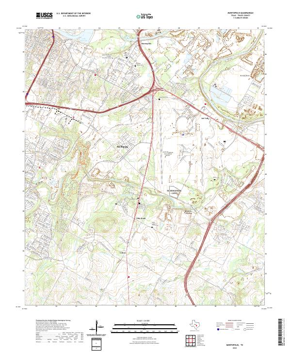 Montopolis, TX — USGS 7.5-minute topo (2022)